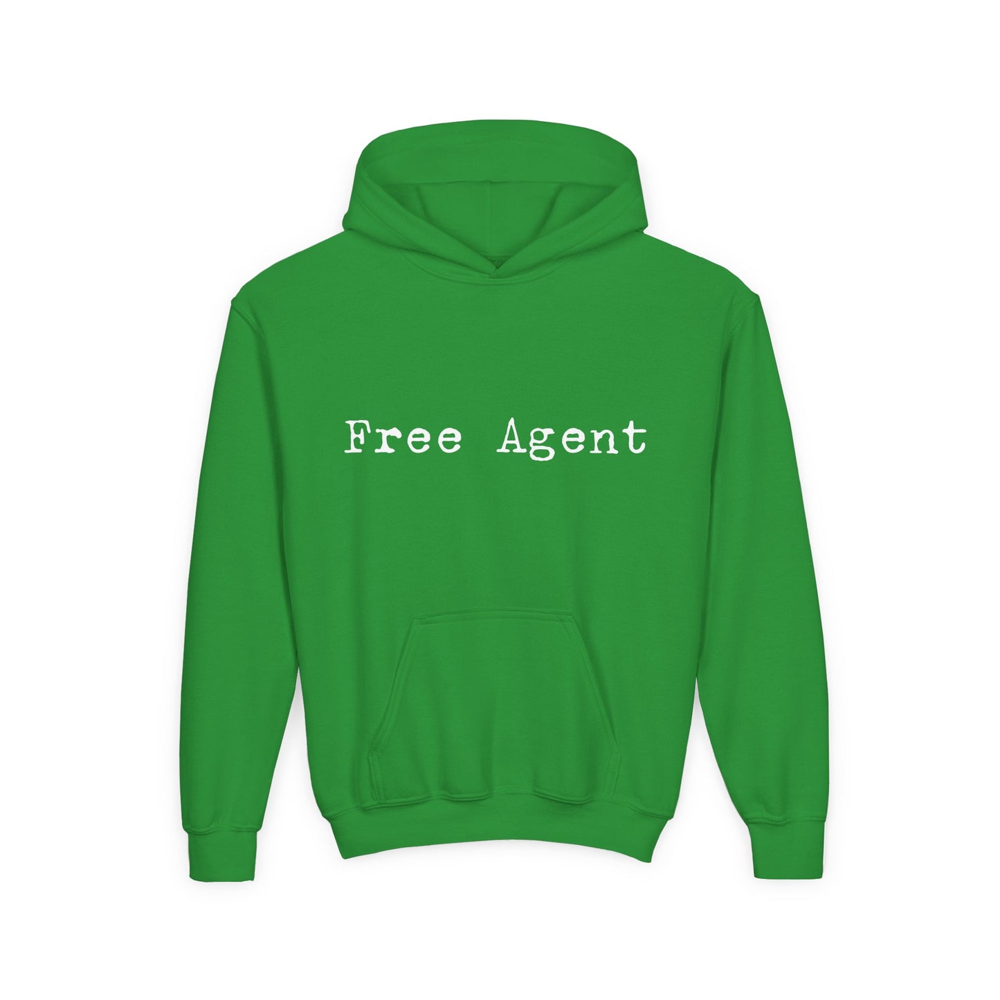 Youth 'Free Agent' Hoodie — Minimalist Text Pullover for Kids