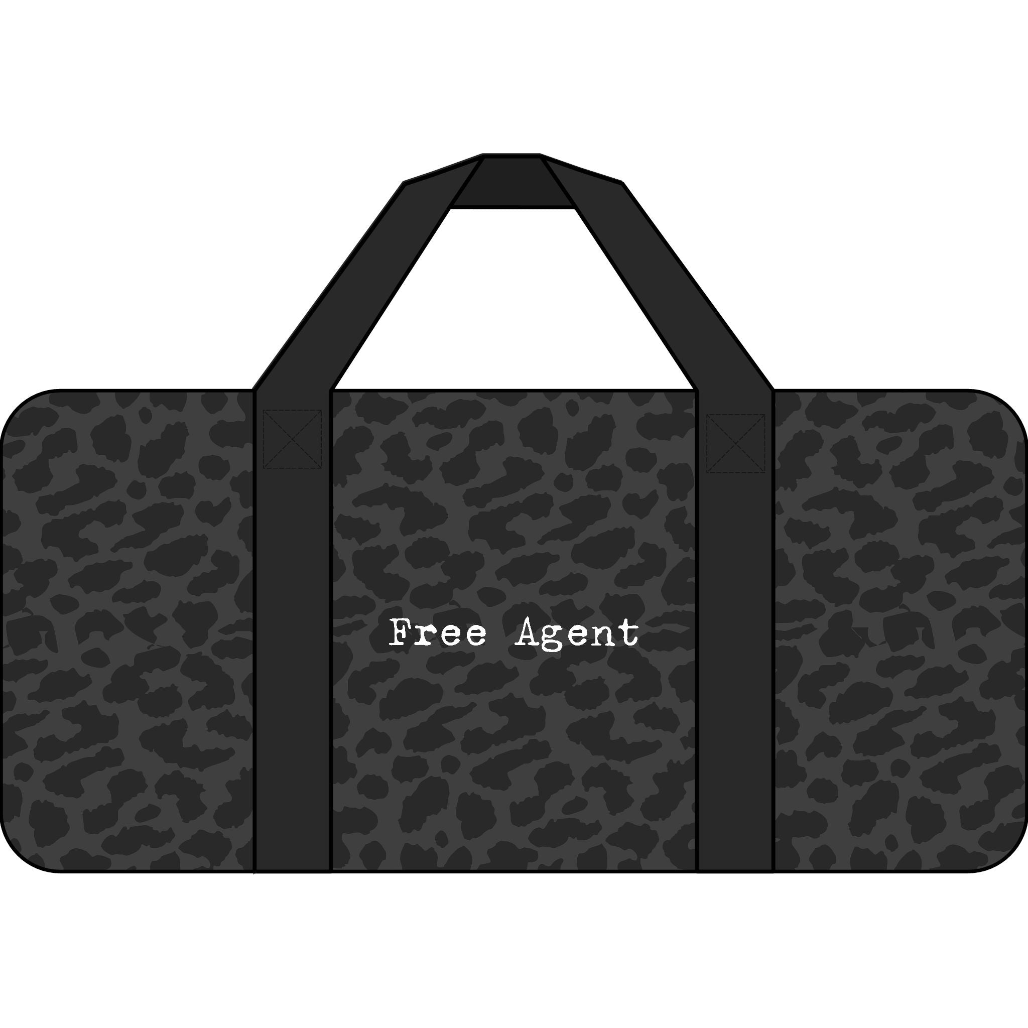 Free Agent Tripper Duffel Bag — Black/Camo Travel Gym Duffle with Checker Strap