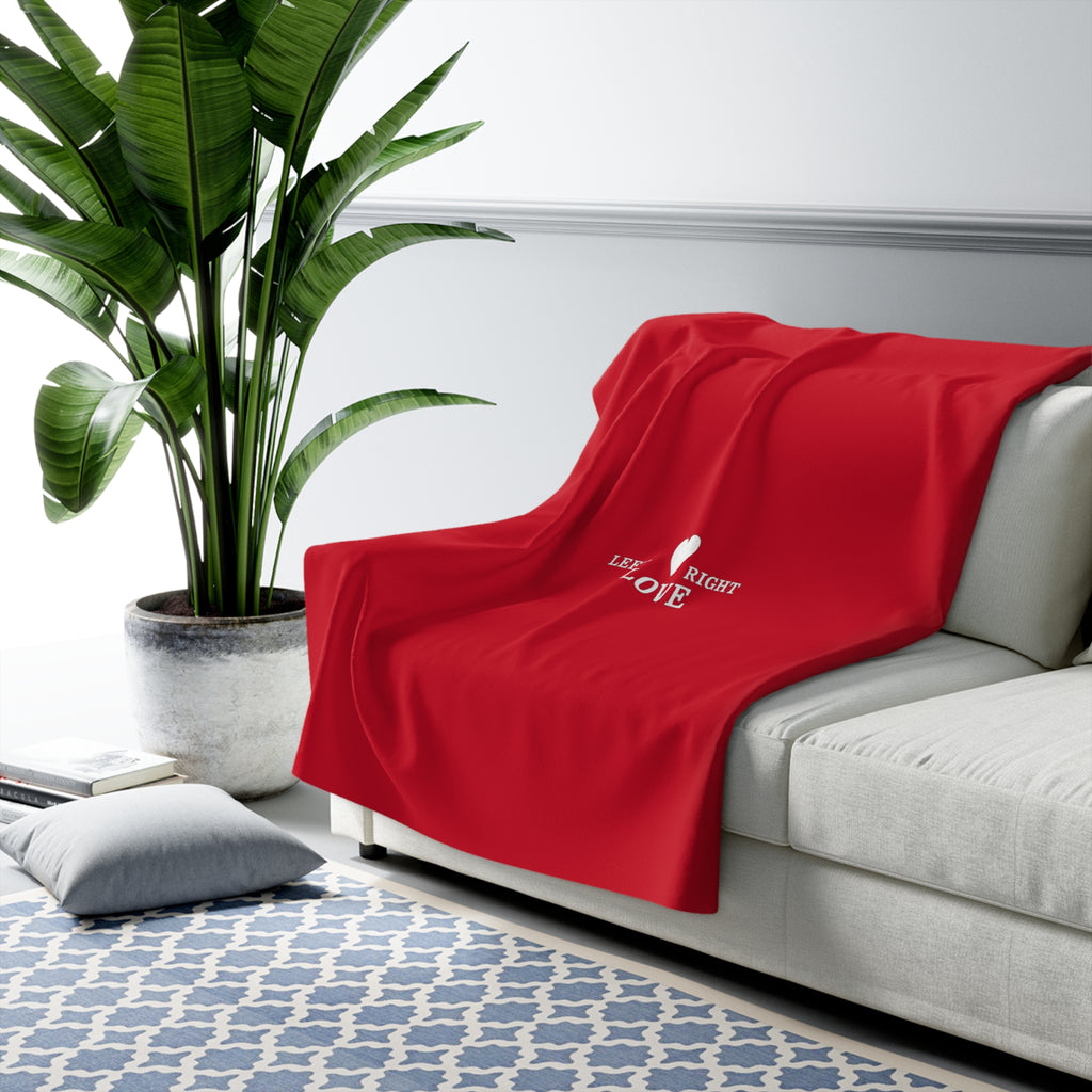 Left Right Love Sherpa Blanket