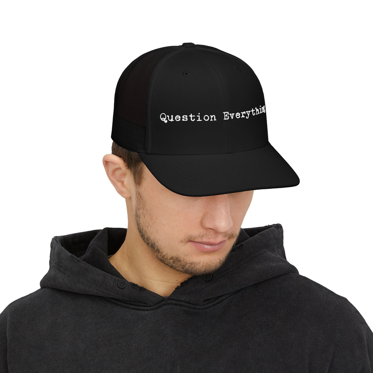 Question Everything Snapback Trucker Cap