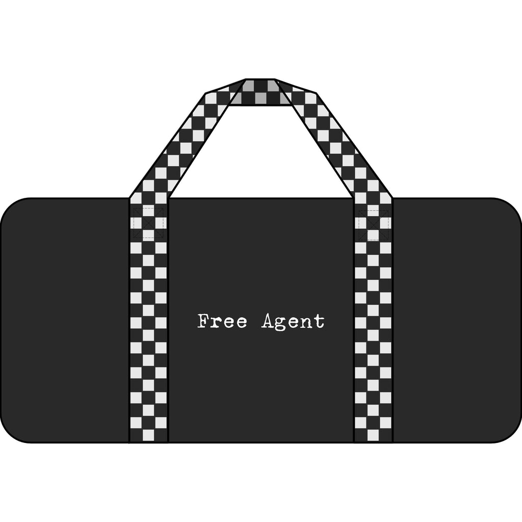 Free Agent Tripper Duffel Bag — Black/Camo Travel Gym Duffle with Checker Strap