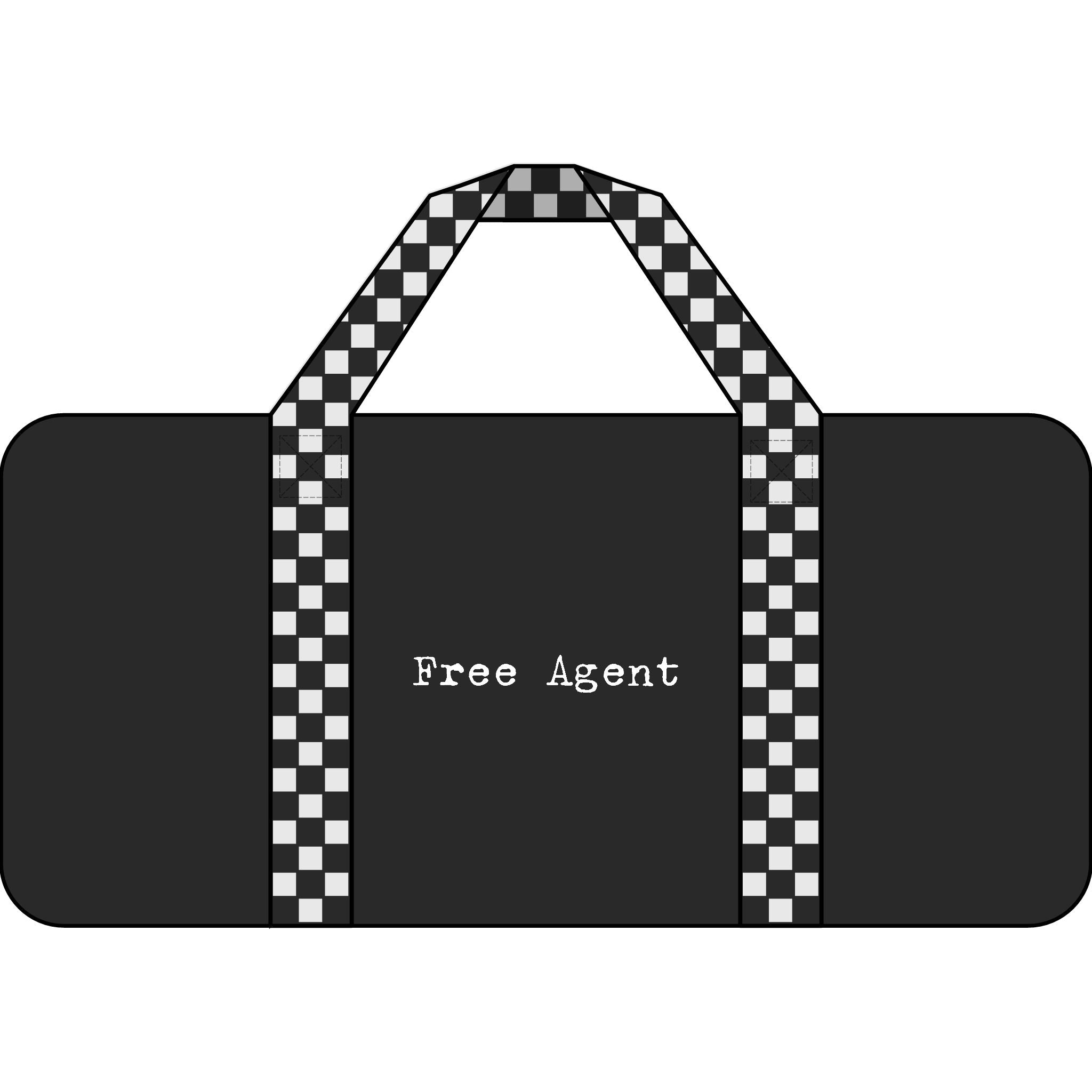 Free Agent Tripper Duffel Bag — Black/Camo Travel Gym Duffle with Checker Strap