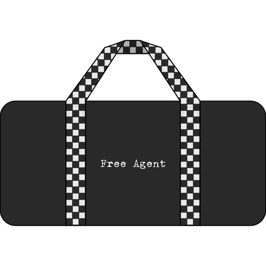 Free Agent Tripper Duffel Bag — Black/Camo Travel Gym Duffle with Checker Strap