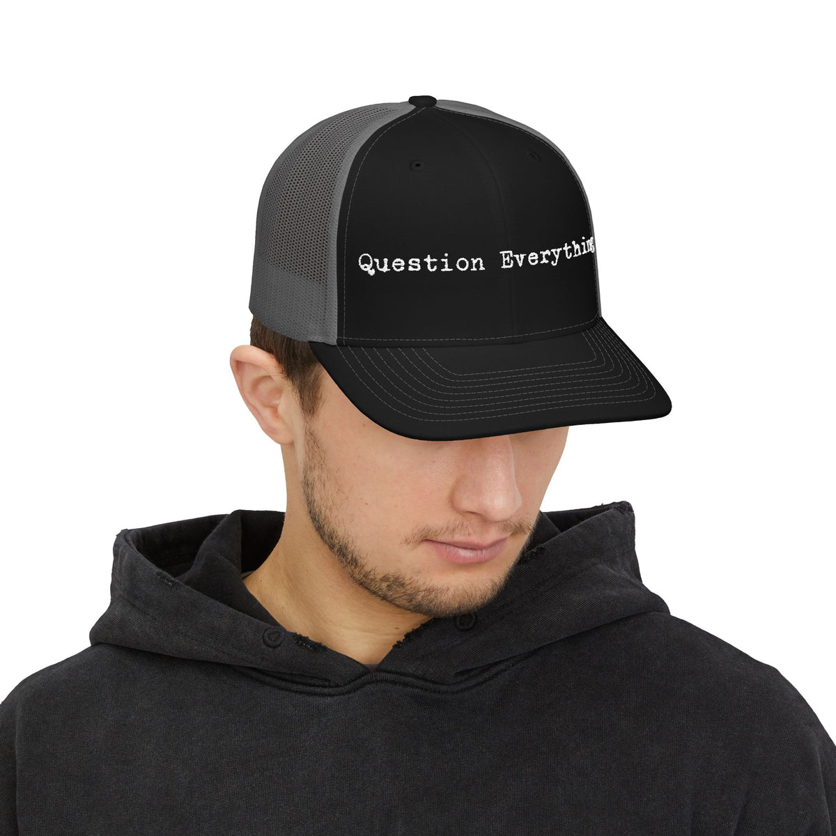 Question Everything Snapback Trucker Cap
