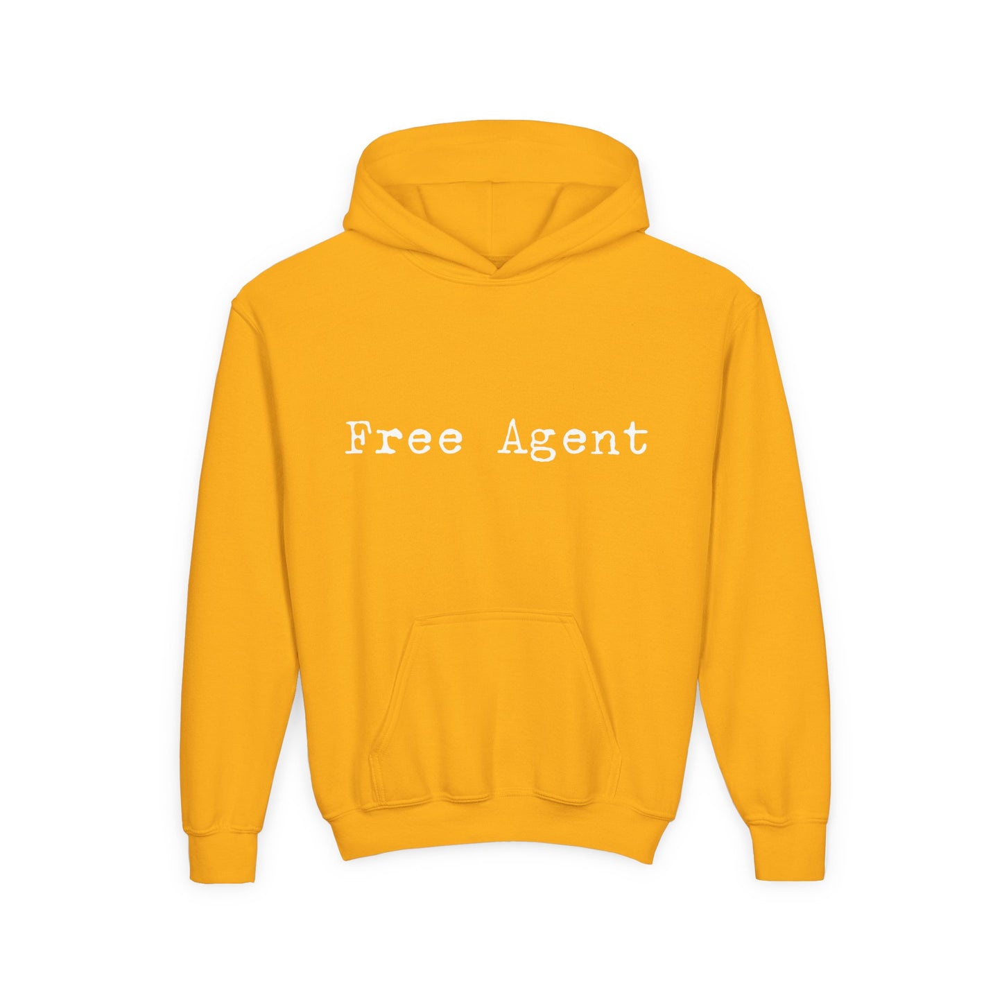 Youth 'Free Agent' Hoodie — Minimalist Text Pullover for Kids