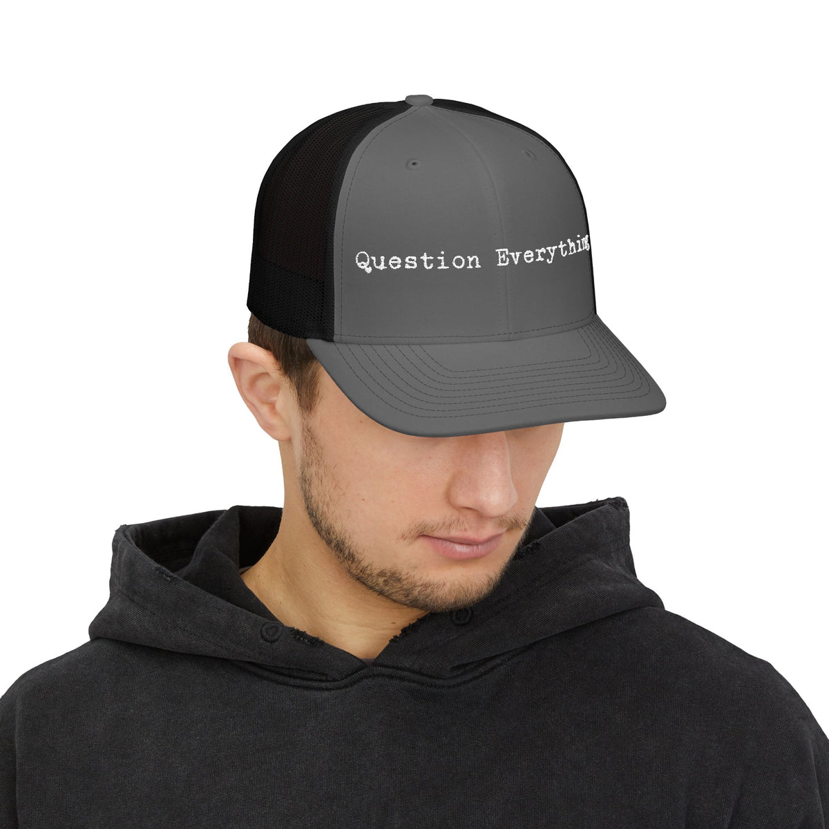 Question Everything Snapback Trucker Cap