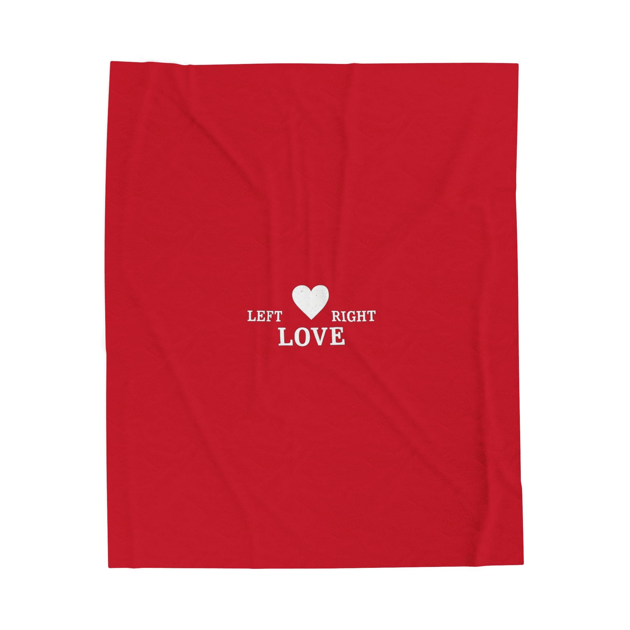 Left Heart Right Love Velveteen Plush Blanket