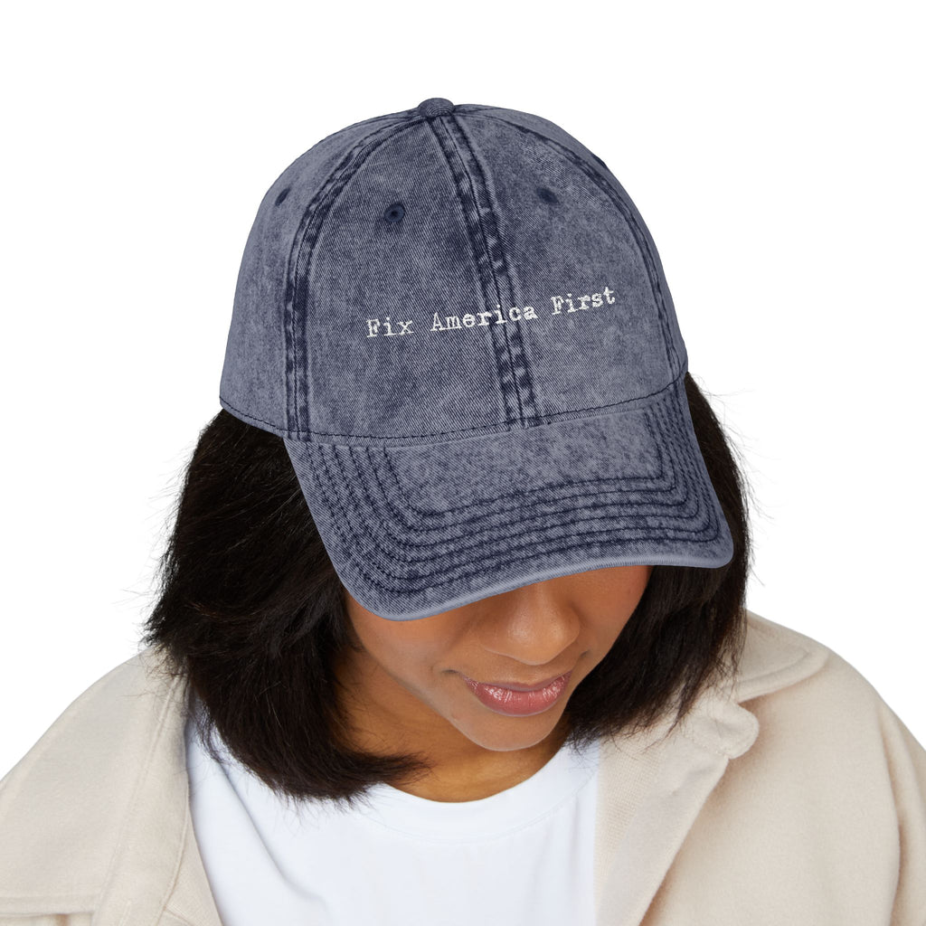 'Fix America First' Distressed Baseball Hat