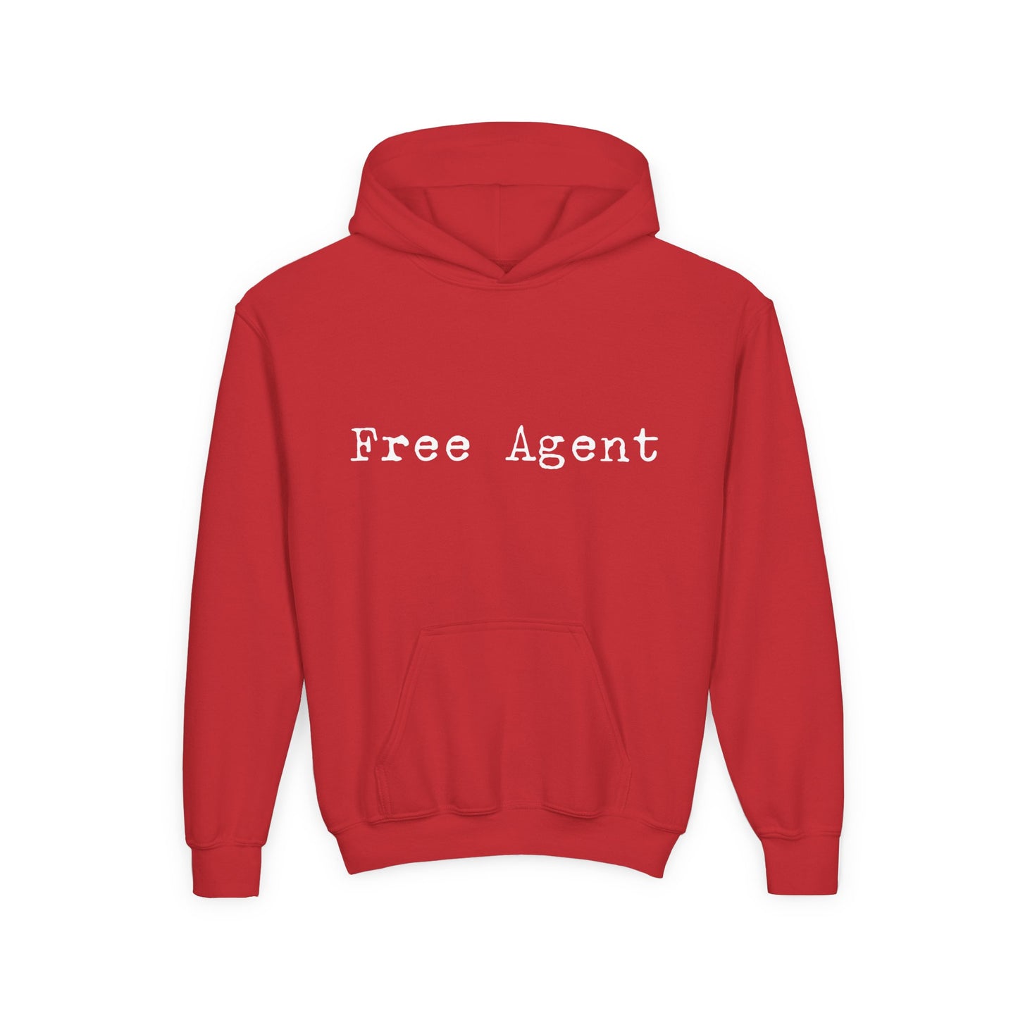 Youth 'Free Agent' Hoodie — Minimalist Text Pullover for Kids