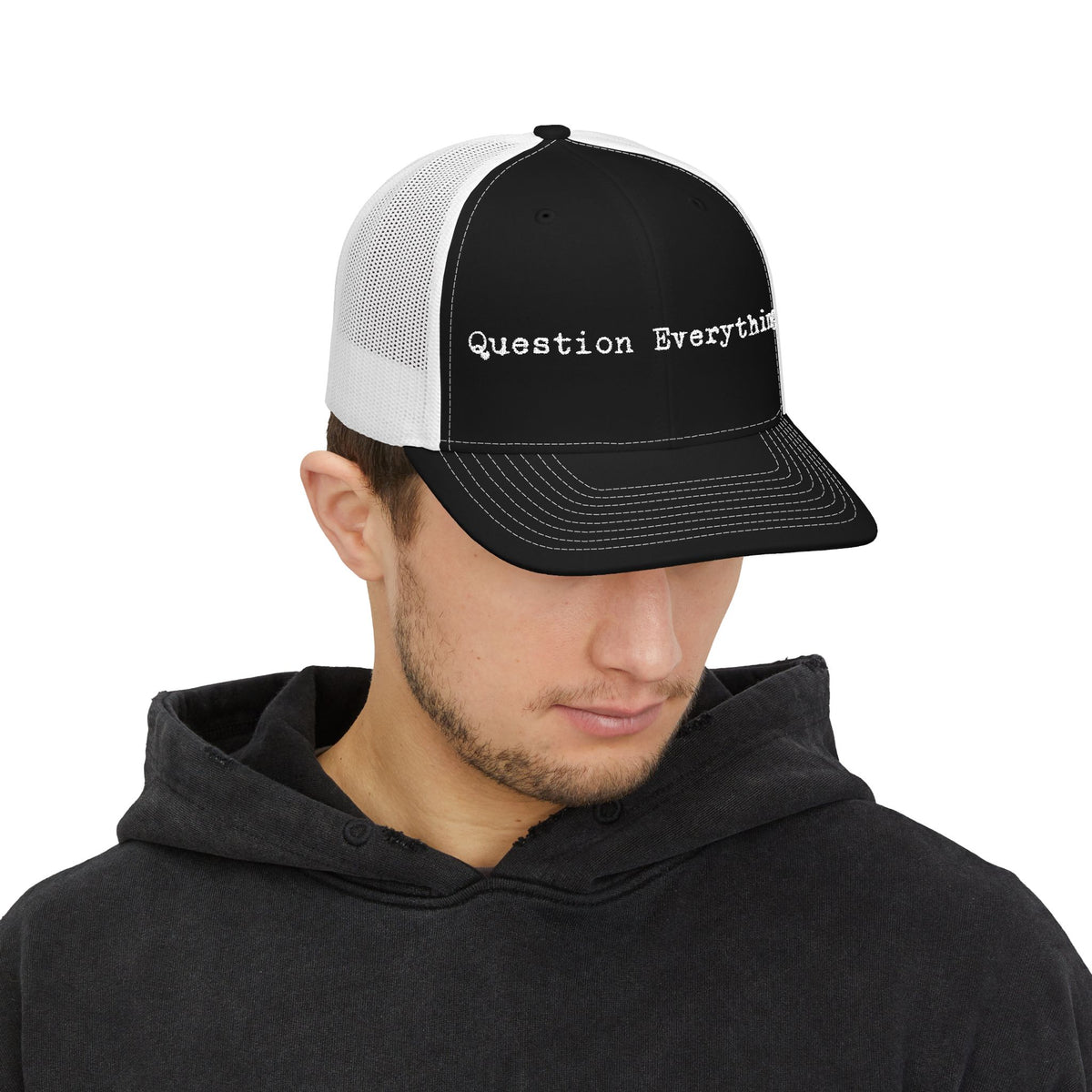 Question Everything Snapback Trucker Cap