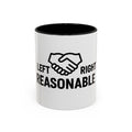 Left Right Reasonable Coffee Mug | Handshake Political Humor Accent Mug
