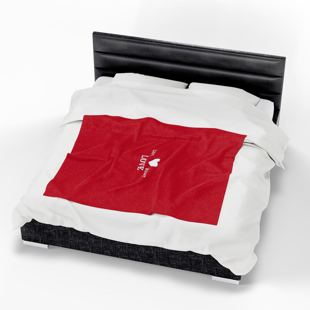 Left Heart Right Love Velveteen Plush Blanket