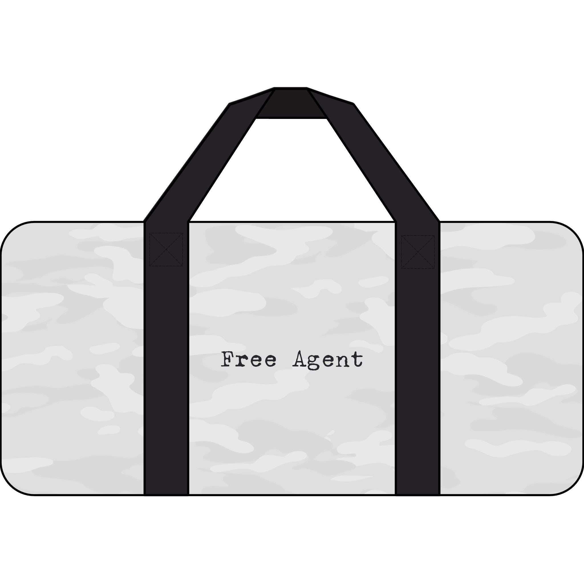 Free Agent Tripper Duffel Bag — Black/Camo Travel Gym Duffle with Checker Strap
